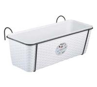Set Balcone Natural Bianco C Riser. Acqua Supp.metallo Antracite 50 cm