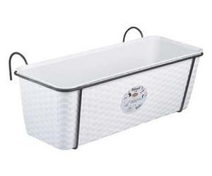 Set Balcone Natural Bianco C Riser. Acqua Supp.metallo Antracite 50 cm