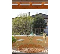 Set Balcone Pieghevole 3 Pezzi in Metallo con Tavolo Ø60 e Sedie - DIEGO + FRIDA