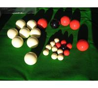 Set balls for Nine Cup Bagatelle (1 and 1/2 inch, 1 black, 4 red, 4 white)