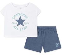 Set bambina t-shirt crop+short Converse 4CG808-B0A bianco-carta da zucchero