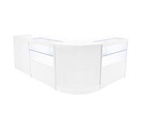 Set Banconi Negozi Bianco con LED Phoenix - Vetrina C900, CM60 Angolare, TB60 con Serratura e Ripiani - Espositori in Vetro Temperato per Negozi, Gioielli, Abbigliamento, Illuminazione