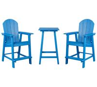 Set bar bistrot da giardino per esterni Tavolo e sedie blu Adirondack