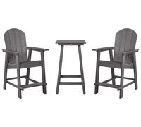 Set bar bistrot da giardino per esterni Tavolo e sedie grigio scuro Adirondack