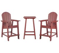 Set bar bistrot da giardino per esterni Tavolo e sedie rosso Adirondack