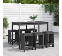 Set Bar da Giardino 7 pz Grigio in Legno Massello di Pino