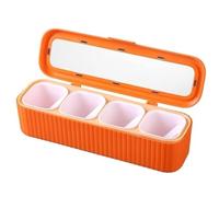 Set Barattoli Spezie Scatola Per Condimenti In Plastica Set Di 4 Combinazioni Griglie Bottiglie Per Da Cucina Lattine Zucchero Sale Immagazzinaggio Per Glutammato Monosodico Zucchero Sale(Oranje)