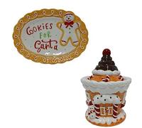 Set Barattolo piatto pan di zenzero biscotto dolce di natale cm20 idea regalo n
