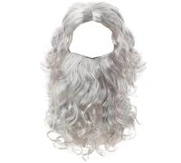 Set Barba e Parrucca da Babbo Natale per Uomo 2 Pezzi Barba Lunga da Mago con Cinturino Regolabile Parrucca da Babbo Natale Traspirante Riutilizzabile per la Festa di, Stile 1