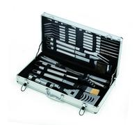 Set Barbecue 32 Pezzi in Acciaio Inox con Valigetta in Alluminio - Utensili Prof