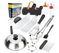 Set Barbecue | Kit Utensili Barbecue in Acciaio Inossidabile Resistente - Set Da 14 Pezzi In Acciaio Inossidabile Resistente Per Cottura All'Aperto, Spiedini, Verdura, Carne, Campeggio E