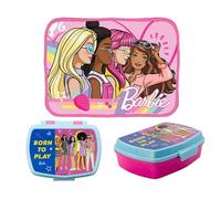 Set Barbie Portamerenda con Tovaglietta - Lunch Box Senza BPA, A Prova di Perdite, Impermeabile e Lavabile, Tovaglietta Ripiegabile per Bambini, Portasandwich Scuola e Asilo, Design Barbie per Bambine