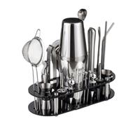 Set Barman Set Di Attrezzi Da Bar 23 Pezzi Con Supporto In Bambù Kit Perfetto Per Barman Domestico Shaker Per Cocktail Per Un Drink Set da Bar, Shaker Boston(700ml)