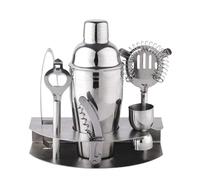 Set Barman Set Di Shaker Per Cocktail Da 7 Pezzi Con Supporto In Metallo In Acciaio Inossidabile Spazzolato Per Vino, Articoli Per La Casa, 550 Ml Set da Bar, Shaker Boston