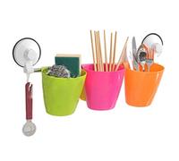 SET BARRA IN ACCIAIO CON VENTOSE 3 VASCHETTA PORTA OGGETTI PER BAGNO CUCINA
