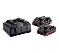 metabo Set base - 2 batterie LiHDX da 4,0 Ah, caricabatterie rapido ASC 145 - Potente e durevole, tecnologia a batteria da 18 V - ideale per i professionisti