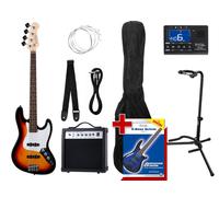 Set Basso Elettrico Jazz Bass Amplificatore Borsa Supporto Accordatore Sunburst