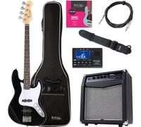 Rocktile Fatboy II BK E-Bass Starter Bundle Set Completo 7 Pezzi: Basso 4 Corde Inclusi Amplificatore, Custodia, Accordatore, Cinghia, Cavo, Corde - Nero