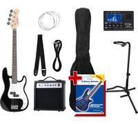 Set Basso Elettrico Stille Preci Nero 4 Corda Amplificatore Supporto Borsa Cavo