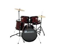 Set Batteria DIMAVERY DS-200 Rosso Vino - 5 Pezzi per Principianti