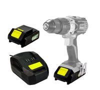 Set Batteria e Caricabatteria per Elettroutensili 20V, 2Ah con Indicatore LED - Batteria al Litio con Carica in 45 Min, Protezioni Sovraccarico e Sovrascarico