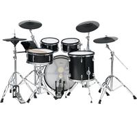 XDrum DD-670 Batteria elettronica mesh drum kit con vero hi-hat e gusci in legno - pad rullante 14" e kick pad da 20" - 720 suoni, 20 kit preimpostati e 20 kit utente - hardware incluso - Nero lucido