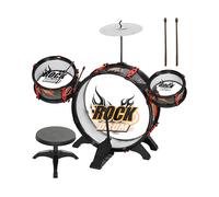 SET BATTERIA PER BAMBINI AIYAPLAY IT390-032V00BK - nero, 3 tamburi, sgabello incluso