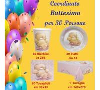 Set Battesimo per 30 Persone Rosa Orsetto