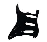 Set Battipenna E Piastra Posteriore Piastra Antigraffio Per Chitarra SSS A 3 Strati 11 Fori Per Mano Sinistra Per Chitarra Elettrica ST FD(Bk)