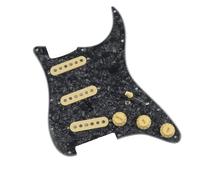Set battipenna SSS, precablato a 3 strati, con pickup Alnico 5, ricambio per chitarra ST, parti di chitarra elettrica (nero perlato)