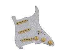 Set battipenna SSS, precablato a 3 strati, con pickup Alnico 5, ricambio per chitarra ST, parti di chitarra elettrica (bianco perlato)
