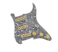 Set battipenna SSS, precablato a 3 strati, con pickup Alnico 5, ricambio per chitarra ST, parti di chitarra elettrica (zebra)