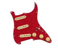 Set battipenna SSS, precablato a 3 strati, con pickup Alnico 5, ricambio per chitarra ST, parti di chitarra elettrica (rosso perlato)