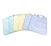 SET BAVAGLINI BAVETTE bambini e bambine mini JACK © cm. 26x34 bavaglio con elastico in puro cotone - 6 PEZZI BAMBINO MASCHIO