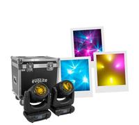 Set beam 7R MKII Osram 230W 2,5° W-DMX 2pz flight case - EVOLITE MSC-EVOMOVINGBEAM7RMKIIS