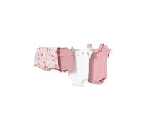Set Bebe Bambina - Regali originali per neonati - Set prima messa 4 pezzi - Due magliette a maniche corte e due bermuda - Abbigliamento per neonati da 3 mesi a 18 mesi, Rosa, 9 mesi