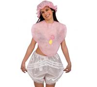 Set bebè rosa carnevale (bavaglino e cuffia)