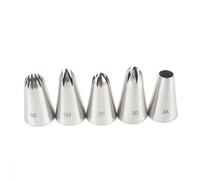 Set Beccucci Sac A Poche Piping Pastry Nozzles Set, Medium Stainless Steel Icing Cream Cake Tips For Dessert Biscuit Cup, Kitchen Bake 5pcs per la Cucina(2A-1M-2D-2F-6B)