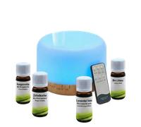 Set Benessere Bio: Diffusore Aromi (500ml) + 4 Oli Bio - Diffusore + 4x10 ml
