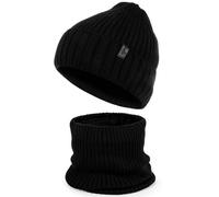 Set berretto caldo e sciarpa ad anello molto autunno e inverno con pile bambini