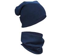 Set Berretto e Sciarpa, Tessuto a coste / Blu scuro, Taglia unica | Alkato Berretto Scaldacollo Unisex Donna Uomo