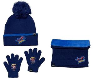Set berretto guanti da collo Disney (snood o collo doppio all'interno), Set guanti berretto con cappuccio collo Spiderman, taglia unica