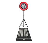 Set Bersaglio Freccette in Sisal con Anello LED, Surround Auto-Rigenerante, Supporto Treppiede Regolabile in Altezza, 6 Freccette Professionali in Ferro, Tappetino Checkout, Kit Casa Portatile