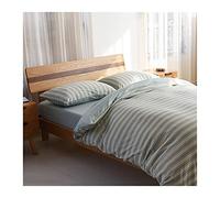 Set Biancheria da Letto 4/3Pezzi 100% Jersey cotone Morbido Traspirante Moderno Righe Set Copripiumino con Lenzolo con angolo federa Singolo matrimoniale ( Color : Grey B , Size : 220x240-180x200CM )