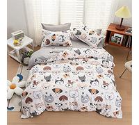 Set Biancheria da Letto 4 Pezzi, Mateju Set Copripiumino Singolo Matrimoniale in Microfibra Morbido, Cartone Animato Copripiumino con Lenzuola et 2 Federa Confortevole (Cane Animale,220x240cm)
