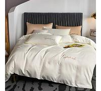 Set biancheria da letto a grandezza naturale Beige, Set biancheria da letto in raso di seta a grandezza naturale Set rosa a grandezza naturale Doppio King Copripiumini gemelli di lusso Copripiumino