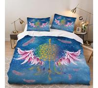 Set Biancheria da Letto Acchiappasogni, 3 Pezzi Set Copripiumino Singolo 135x200 cm Fantasy Copripiumini in Microfibra 2 Federe 50x80 cm con Cerniera