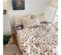 Set Biancheria da Letto Bianco, Copripiumino Matrimoniale 240X220 Cuore Rosso con Federa per Arredamento Camera da Letto per Bambini Ragazze Donne, Copripiumino Morbido Reversibile In Microfibra Cuor