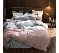 Set Biancheria da Letto Elegante Patchwork Effetto Tricolore giunta Inverno Doppia Faccia Corallo in Flanella Caldo a Doppio Facce di Filo comprende federe coperture per Piumini Foglio Microfibra