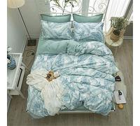 Set Biancheria da Letto Matrimoniale, Morbuy Set Copripiumino in Microfibra de 4 Pezzi con Lenzuola Piane e 2 federe (200x230cm/2.0M,Foglia di Banana)